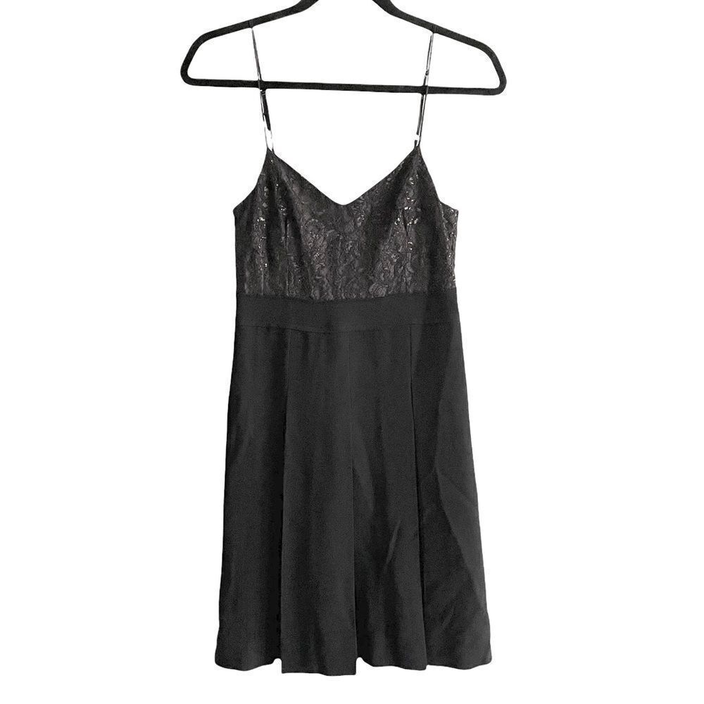 MARC BY MARC JACOBS Sleeveless Wool Mini Cocktail Dress Pleated Lace Black 0